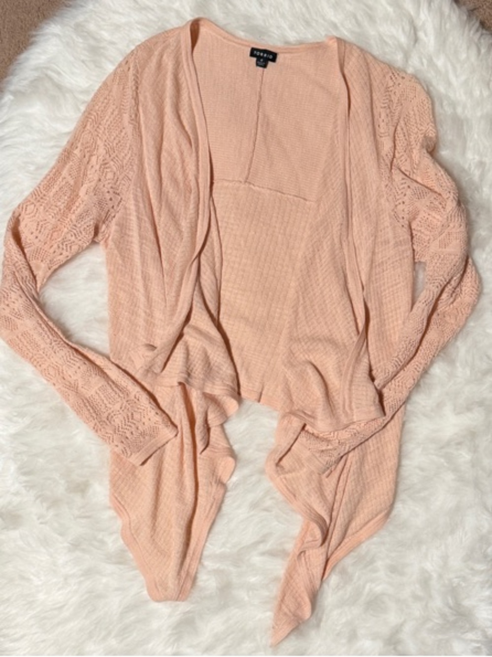 torrid Soft Peach Open-Front Knit Cardigan